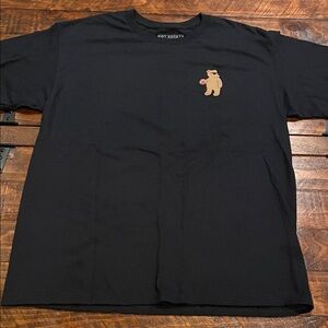 Riot Society Black Tee Bear Design NWOT